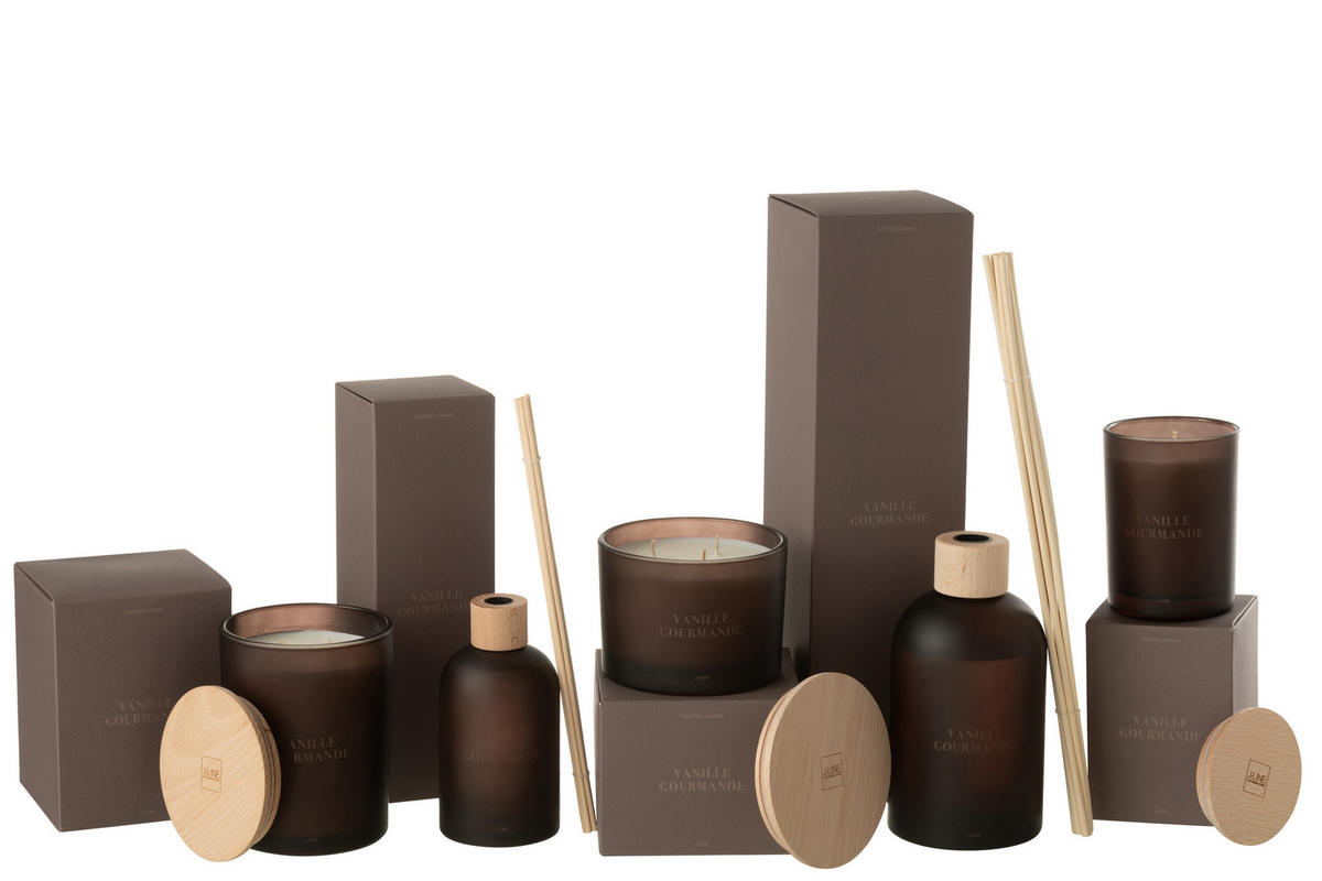 DUFTSPENDER HAUSPARFUM ACCORDS ESSENTIELS - Braun - 550 ml - Braun, Paraffin (9.5/35.5/9.5cm) - J-Line