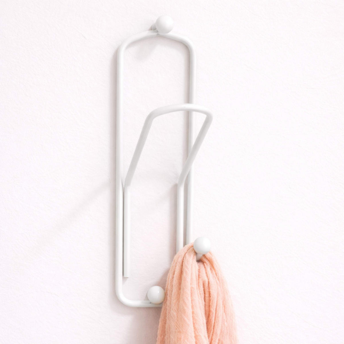 WANDHAKEN Weiß Büroklammer 32 cm - Weiß, Metall (9/32/8cm)