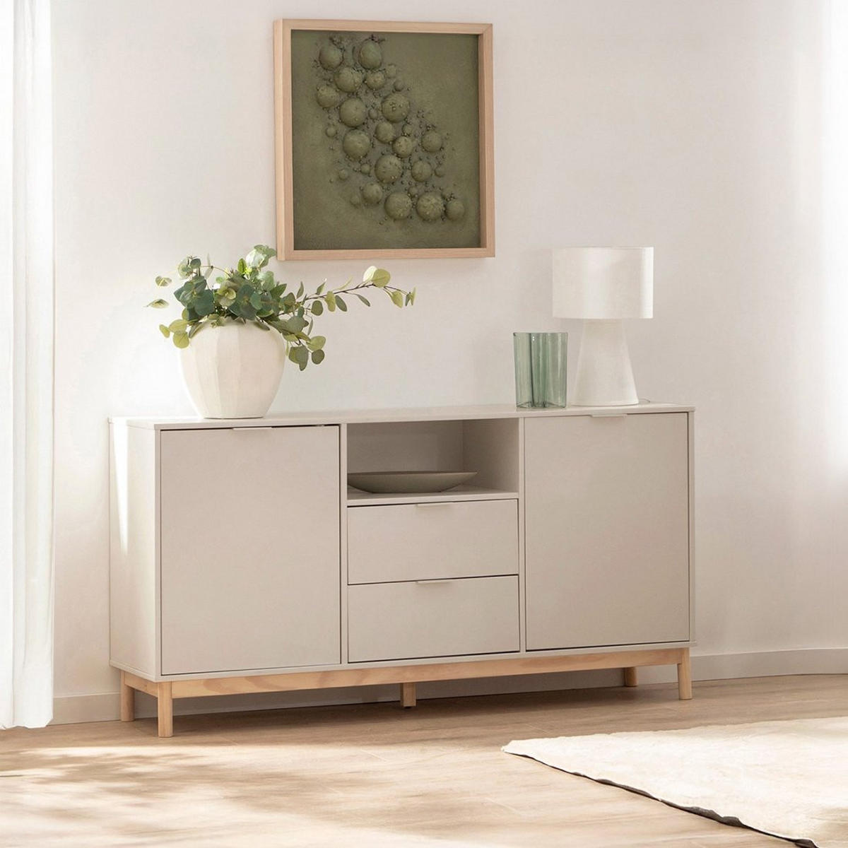 ANRICHTE NIEDRIGE Elian Weiß 150 cm x 78 cm - Weiß, Holzwerkstoff (150/78/38cm) - Klast Home