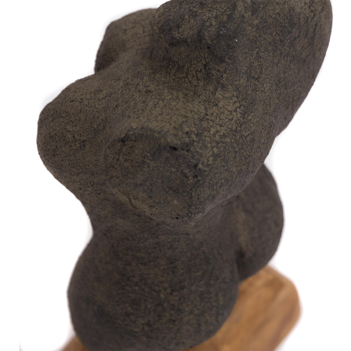 SKULPTUR Femme 54cm, Beton auf Holzsockel grau - Grau, Holz (26/54/19cm) - CREEDWOOD