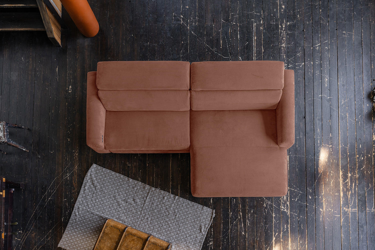 Thumbnail - Kawola Ecksofa, Braun, Textil, Echtholz, 3-Sitzer, Füllung: Komfortschaum, Ottomane rechts, L-Form, 282x177 cm, Wohnzimm...