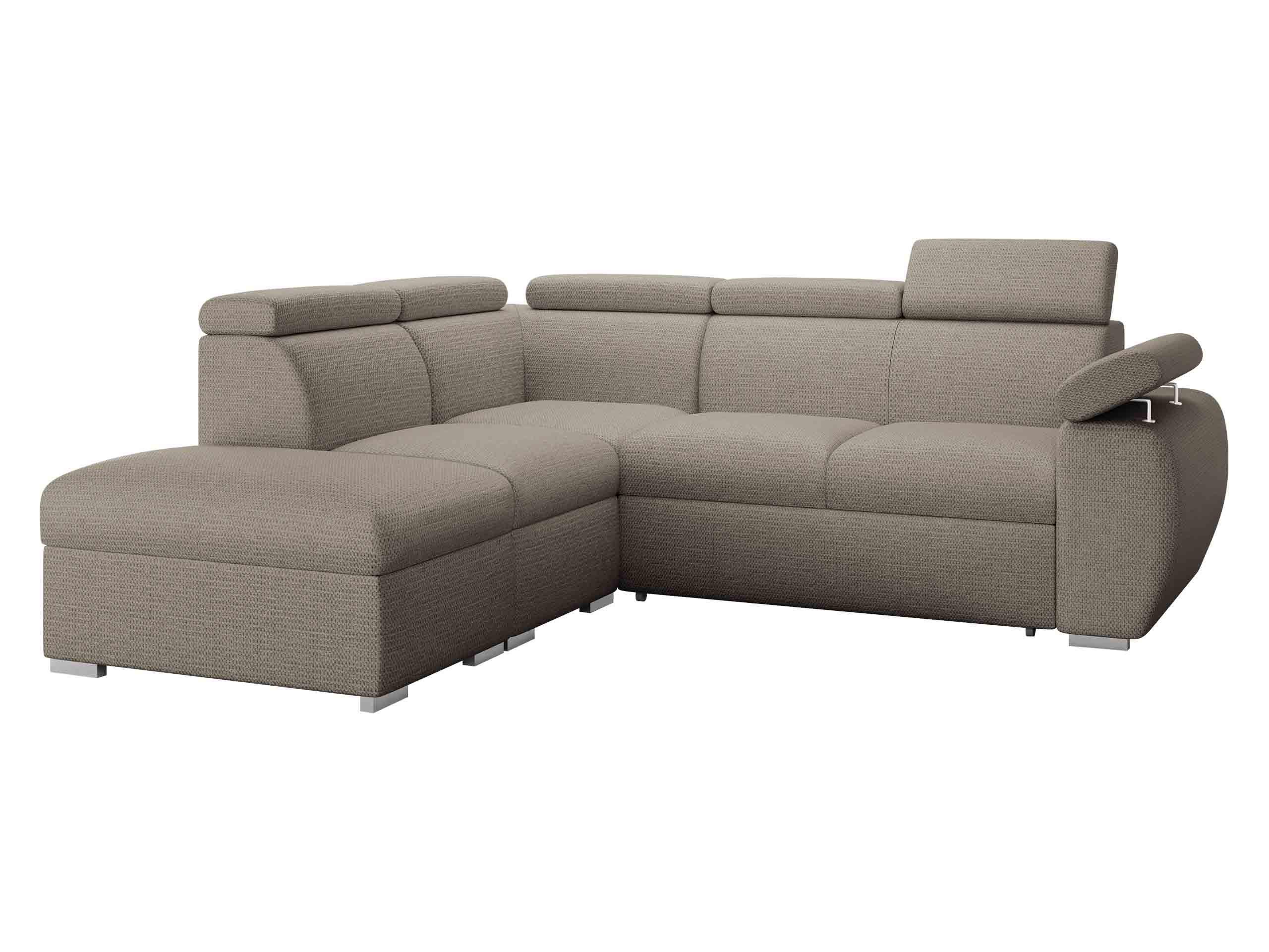 ECKSOFA Boston 2RR1P, Seite: Links PUFAP+R+1P(65)+2R - Kaschmir/Silberfarben, Holz/Textil (260/230cm) - MIRJAN24