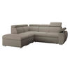 ECKSOFA Boston 2RR1P, Seite: Links PUFAP+R+1P(65)+2R - Kaschmir/Silberfarben, Holz/Textil (260/230cm) - MIRJAN24