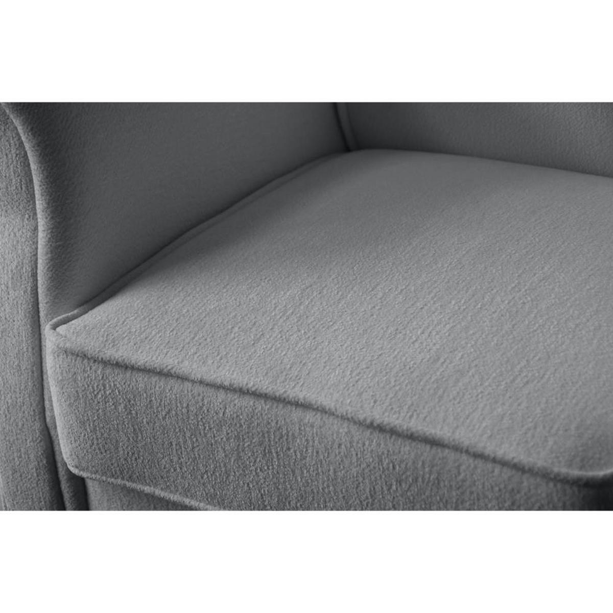 OHRENSESSEL Leonardo grau boucle-stoff - Grau, Holz/Textil (88/118/86cm) - Beautysofa