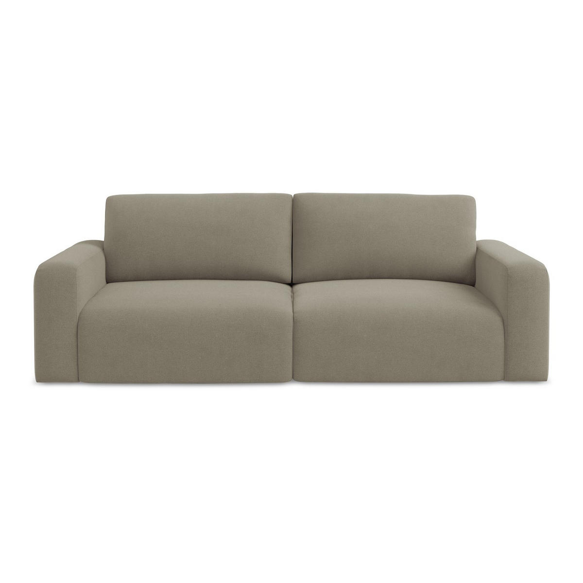 3-SITZER SOFA mit Schlaffunktion Strukturstoff Stoff Beige - Beige/Schwarz, Kunststoff/Textil (244/79/102cm) - LaMiaSofa