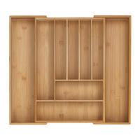 BESTECKKASTEN - Hellbraun, Holz/Kunststoff (50/5/45cm) - Relaxdays