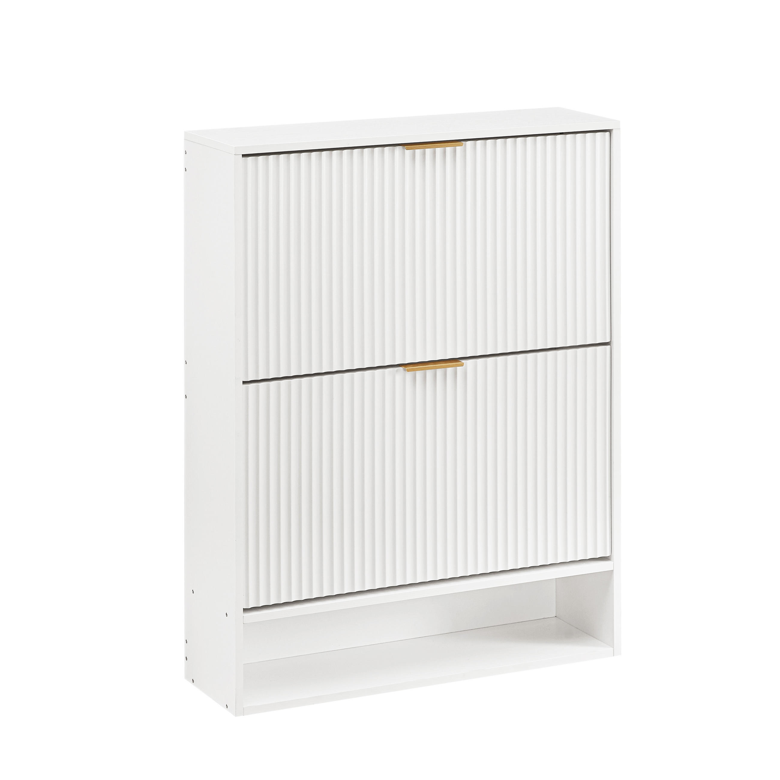 SCHUHSCHRANK Weiß 80/24/102 cm - Weiß, Holzwerkstoff (80/102/24cm) - PANGIVO