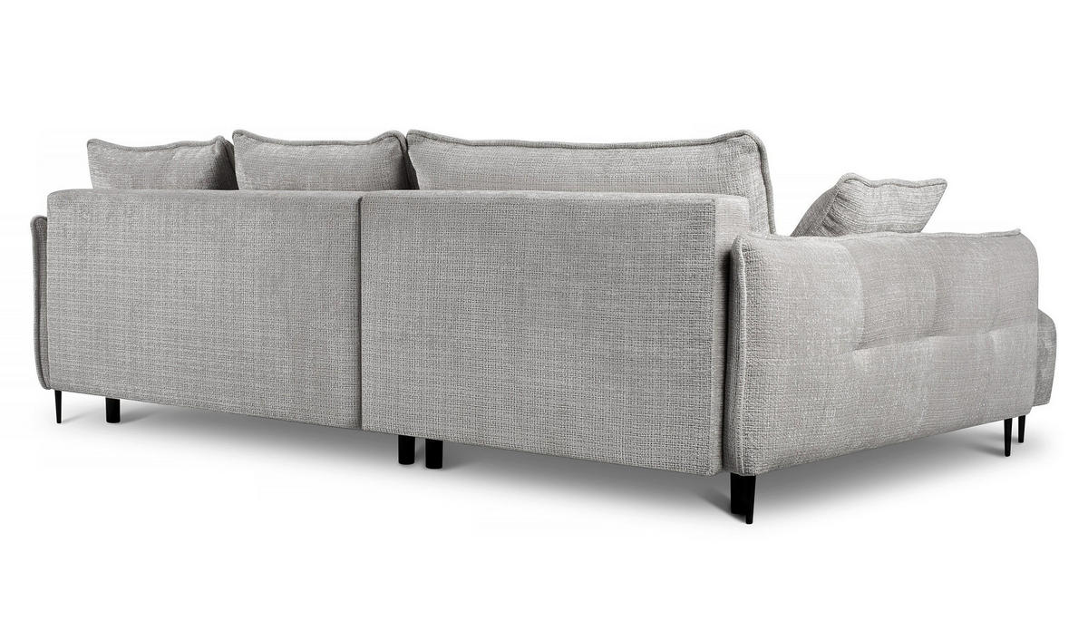 ECKSOFA Oblivio Grau Chenille - Schwarz/Grau, Textil/Metall (285/200cm) - Selsey