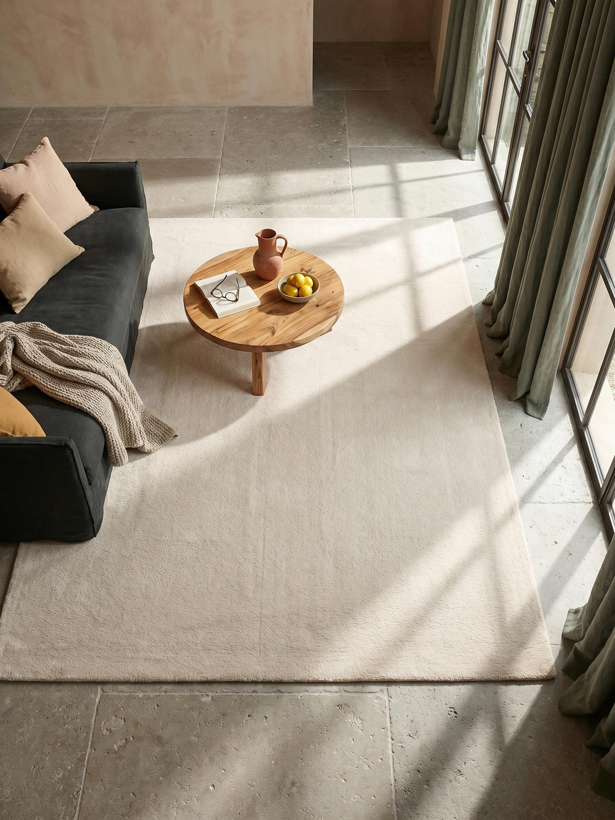 KURZFLORTEPPICH Antirutsch Uni RUTOR Polyester Beige 120 x 160 cm - Beige, Textil (120/160cm) - KADIMA DESIGN