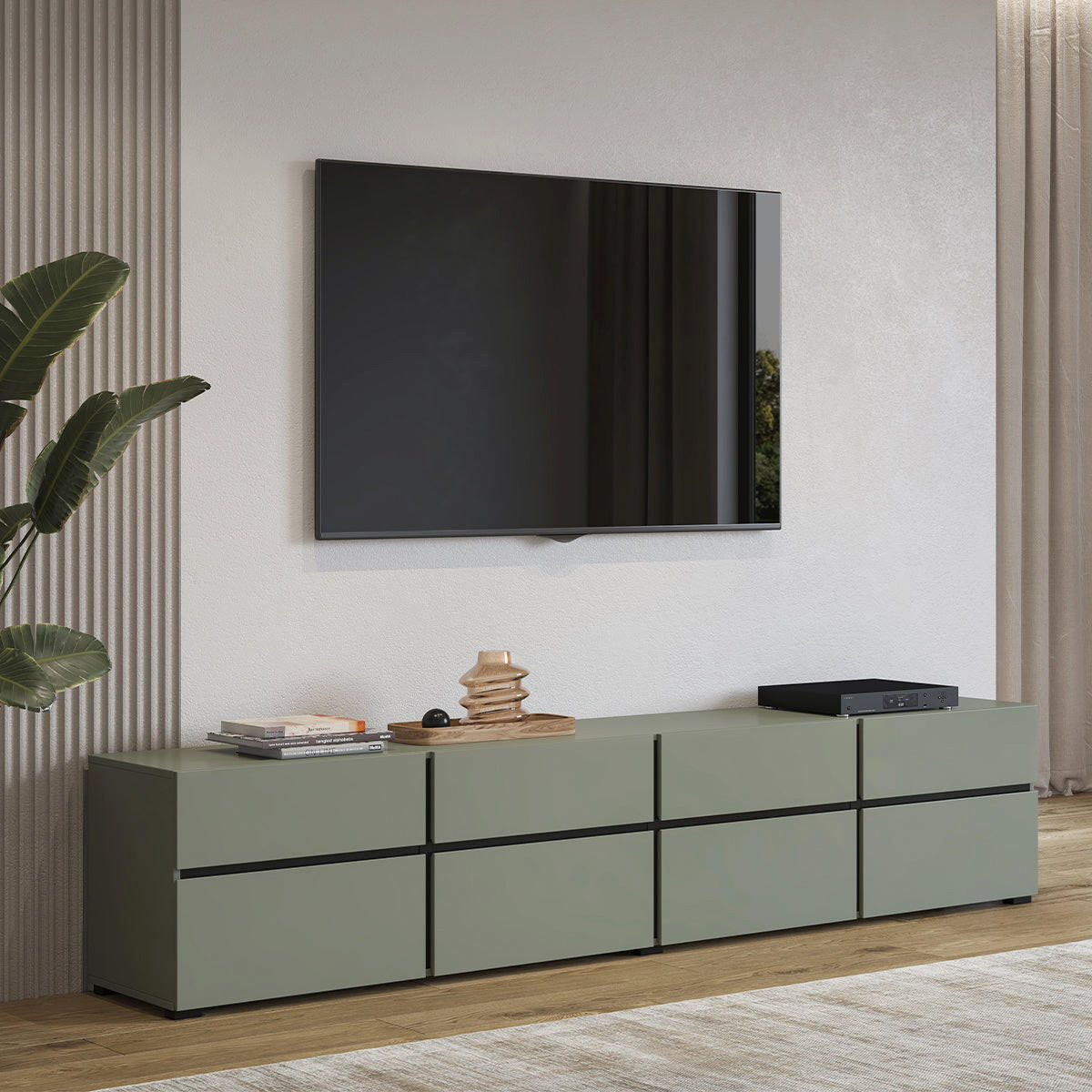 TV-MÖBEL Lilia Grün - Grün, Holzwerkstoff (225/48/40cm) - Petits-meubles