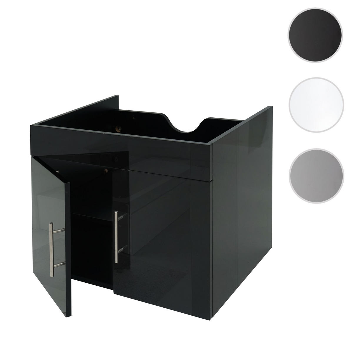 WASCHBECKENUNTERSCHRANK Schwarz - Schwarz, Holzwerkstoff (59/48/46cm) - MCW