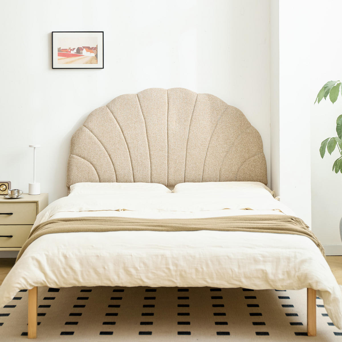 BETTKOPFTEIL Beige 140 cm - Beige, Holz (140/120/7.5cm) - Nordlys