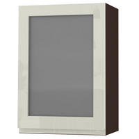 HÄNGESCHRANK Florence W2S/50 Lava / RAL 1013 perlweiß HG 50 / 32,5 / 72cm - Türanschlag links - Dunkelgrau/Weiß Hochglanz, Holz/Holzwerkstoff (50/72/32.5cm) - Feldmann-Wohnen