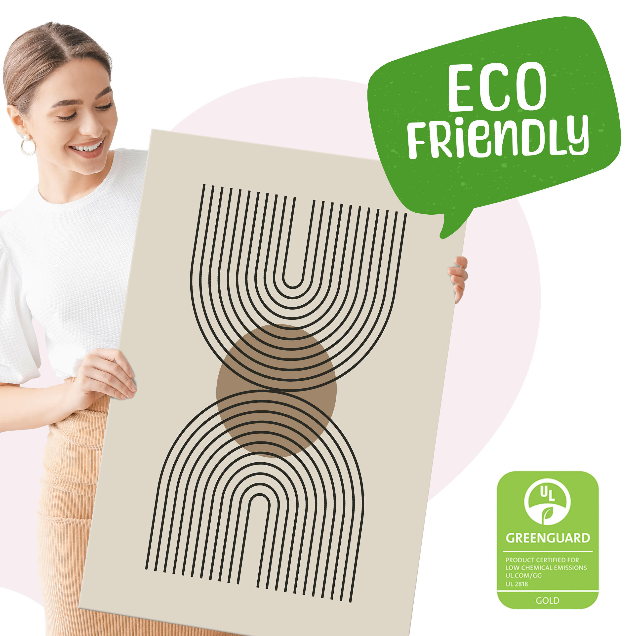 Thumbnail - Muralo Leinwandbilder, Grün, Schwarz, Braun, Beige, Textil, Abstrakt, Rechteckig, 90x40 cm, Bilder und Zubehör, Wandbild...