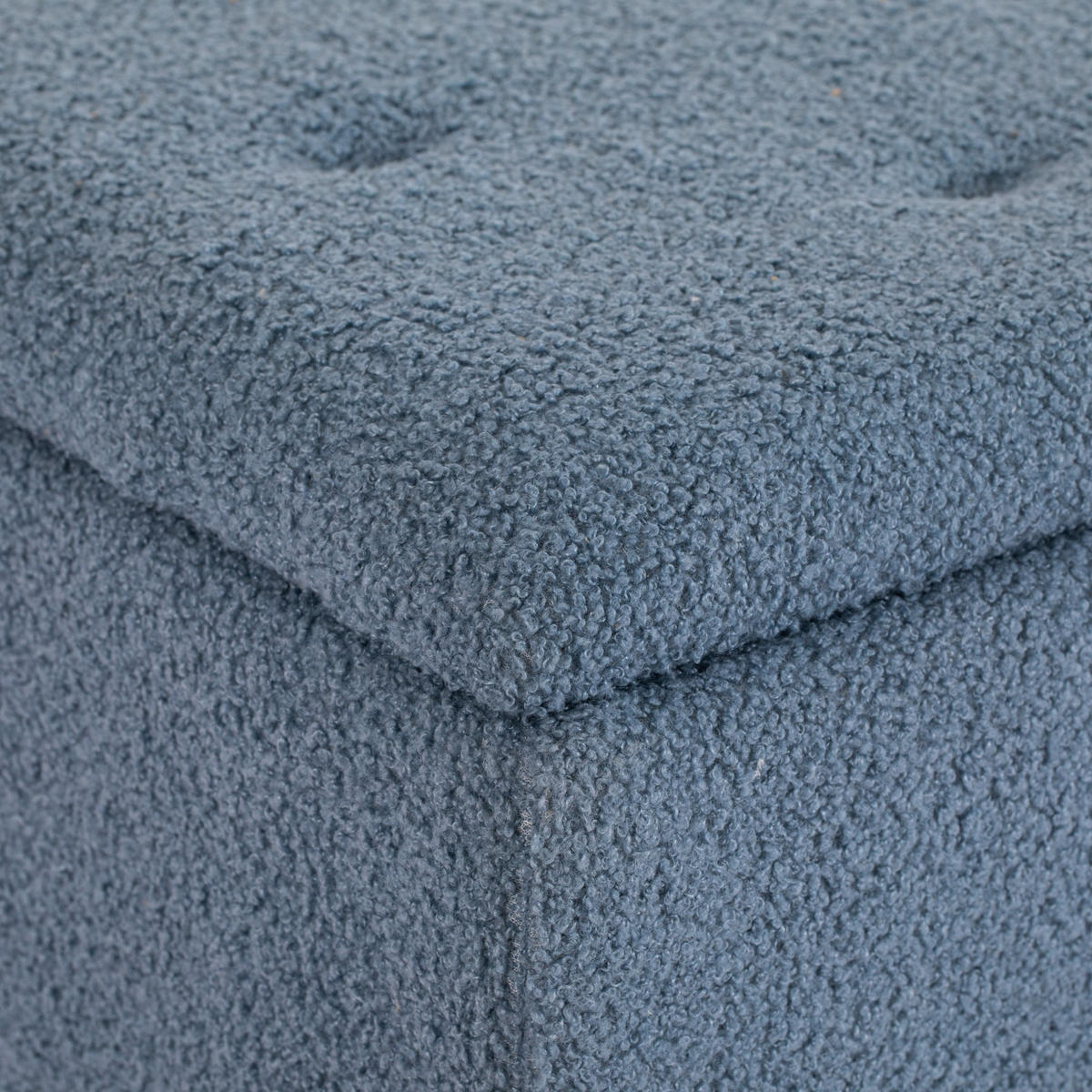 TRUHENBANK mit Klappdeckel, Samt, Blau - Blau, Kunststoff (38/45/95cm) - HOMCOM