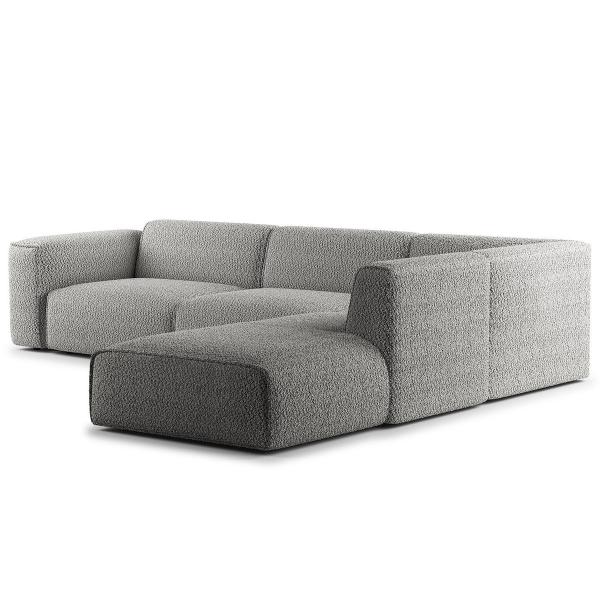 3-SITZER ECKSOFA mit Recamiere - Schwarz/Grau, Kunststoff/Textil (295/231cm) - home24