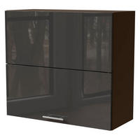 KÜCHENHÄNGESCHRANK Essen W8B/80-AV Graphit Hochglanz / Lava Matt 80 / 32,5 / 72cm - Dunkelgrau/Graphitfarben, Holz/Holzwerkstoff (80/72/32.5cm) - Feldmann-Wohnen