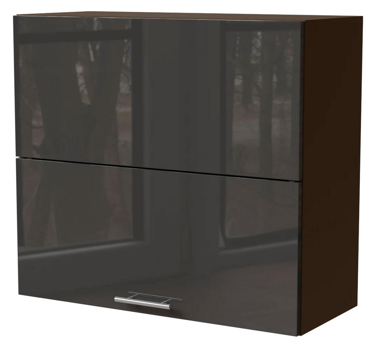 KÜCHENHÄNGESCHRANK Essen W8B/80-AV Graphit Hochglanz / Lava Matt 80 / 32,5 / 72cm - Dunkelgrau/Graphitfarben, Holz/Holzwerkstoff (80/72/32.5cm) - Feldmann-Wohnen