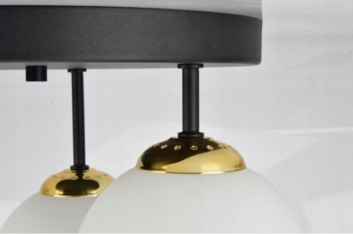 DECKENLEUCHTE Milano Glas - Goldfarben/Schwarz, Glas/Metall (30/30/26cm) - kiki design