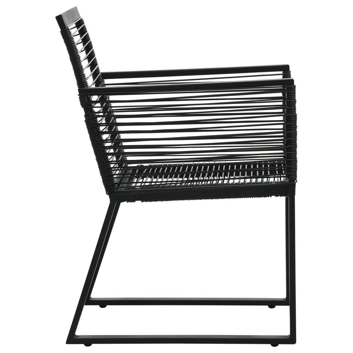 GARTEN-ESSGRUPPE 5-teilig Pvc Rattan Schwarz - Schwarz, Kunststoff - vidaXL