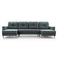 WOHNLANDSCHAFT - CARL U (Grau ) - Grau, Holzwerkstoff (300/90/142cm) - Möblo