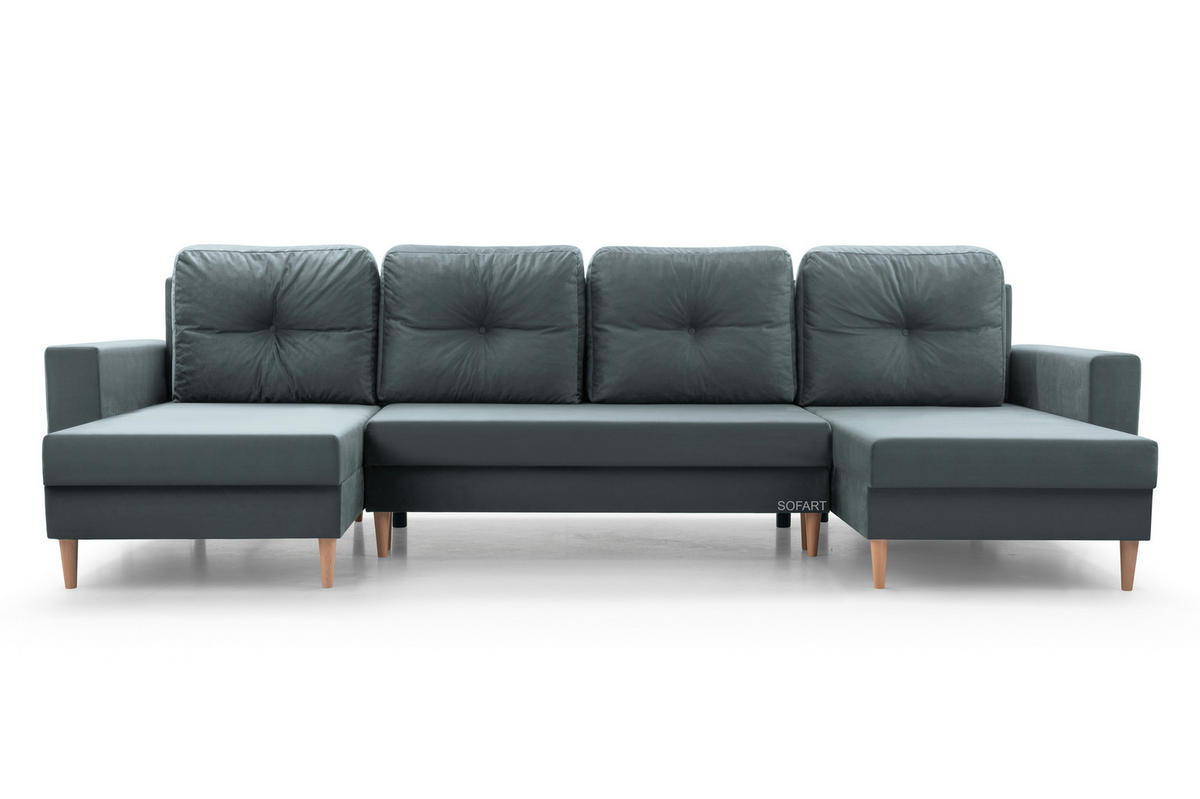 WOHNLANDSCHAFT - CARL U (Grau ) - Grau, Holzwerkstoff (300/90/142cm) - Möblo