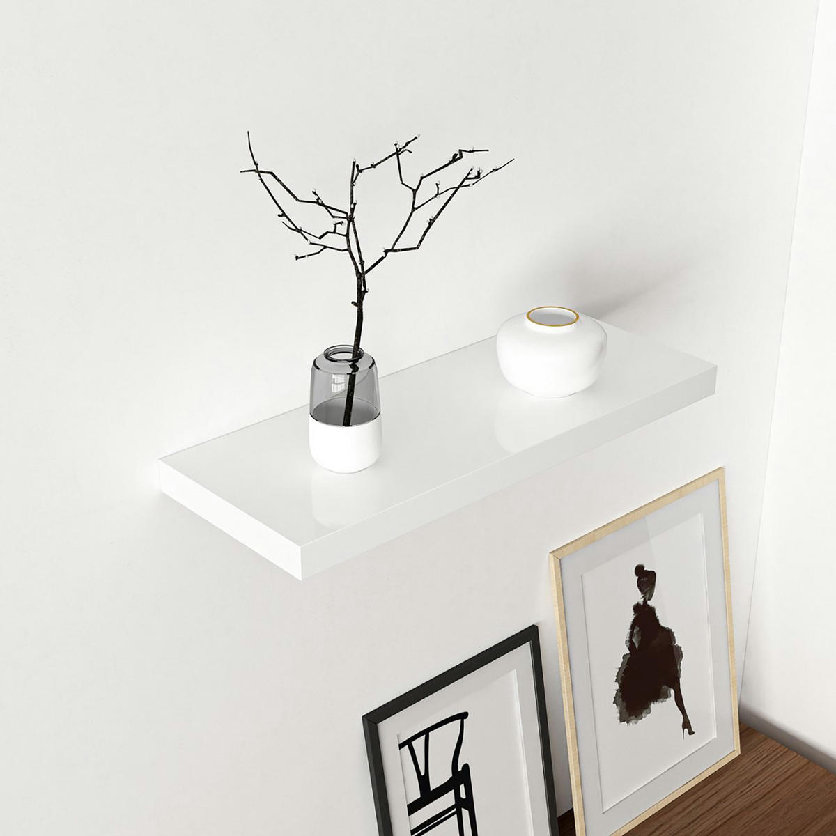 WANDREGAL Bredebro - Weiß, Holzwerkstoff (60/3.6/23cm) - [en.casa]