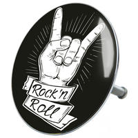 BADEWANNENSTÖPSEL Rock N Roll - Schwarz, Metall (8/10/10cm) - Sanilo