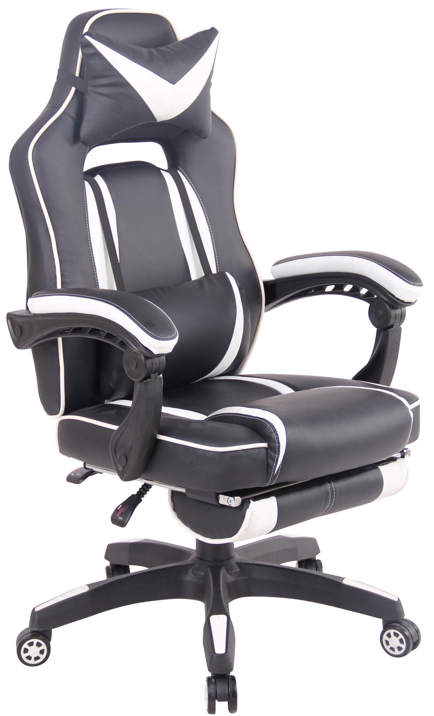 BÜROSTUHL Hero, Kunstleder Schwarz/Weiß - Weiß, Kunststoff/Textil (68/124/61cm) - TPFLiving