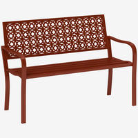 GARTENBANK 2-Sitzer - Rot, Metall (63/85/127cm) - Outsunny