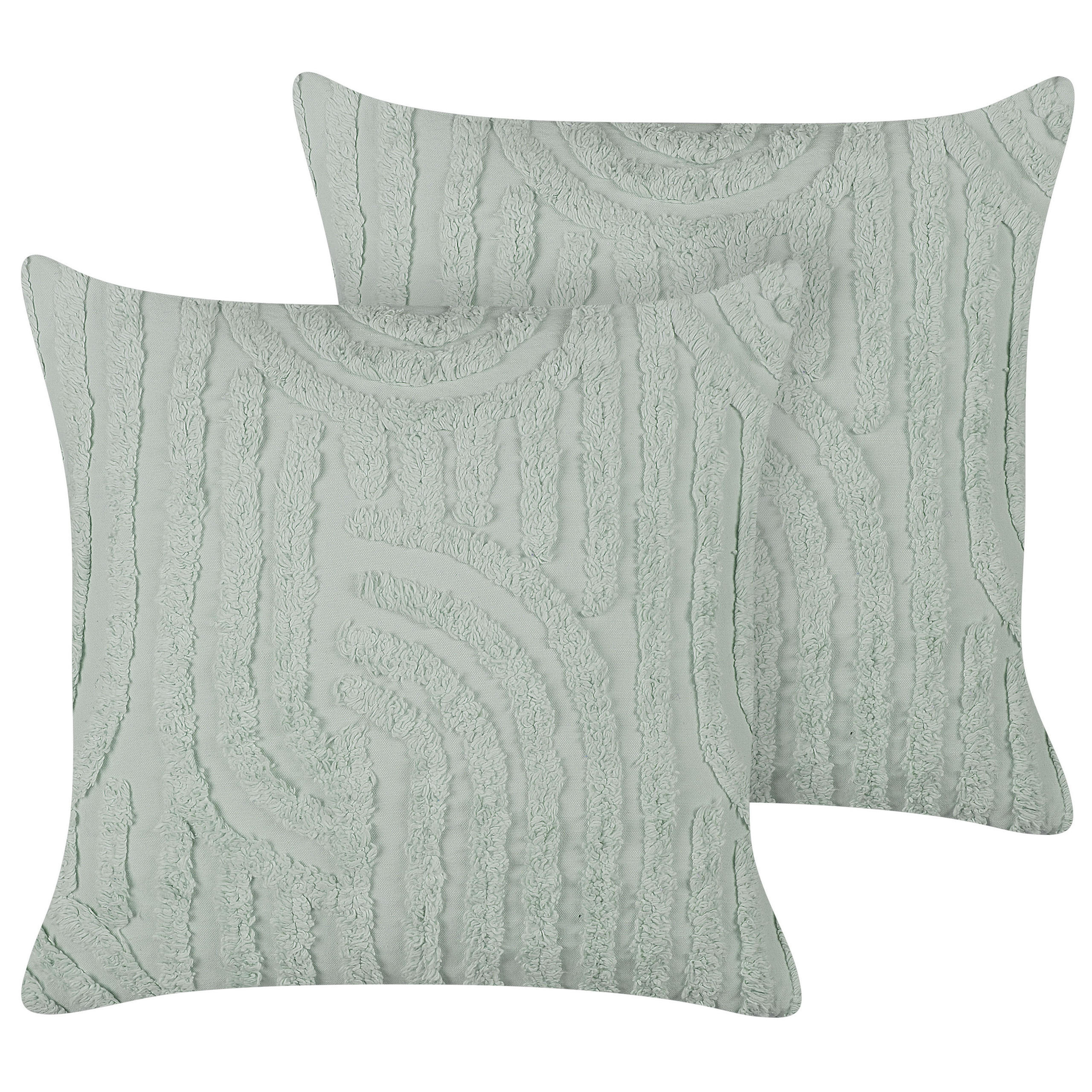DEKOKISSEN 2er-Set Mintgrün 45/45 cm Tellima - Mintgrün, Textil (45/45cm) - Beliani