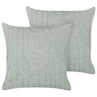 DEKOKISSEN 2er-Set Mintgrün 45/45 cm Tellima - Mintgrün, Textil (45/45cm) - Beliani