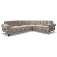 ECKSOFA Volare ohne Schlaffunktion Cappuccino links - Schwarz/Cappuccino, Textil/Metall (295/235cm) - Beautysofa