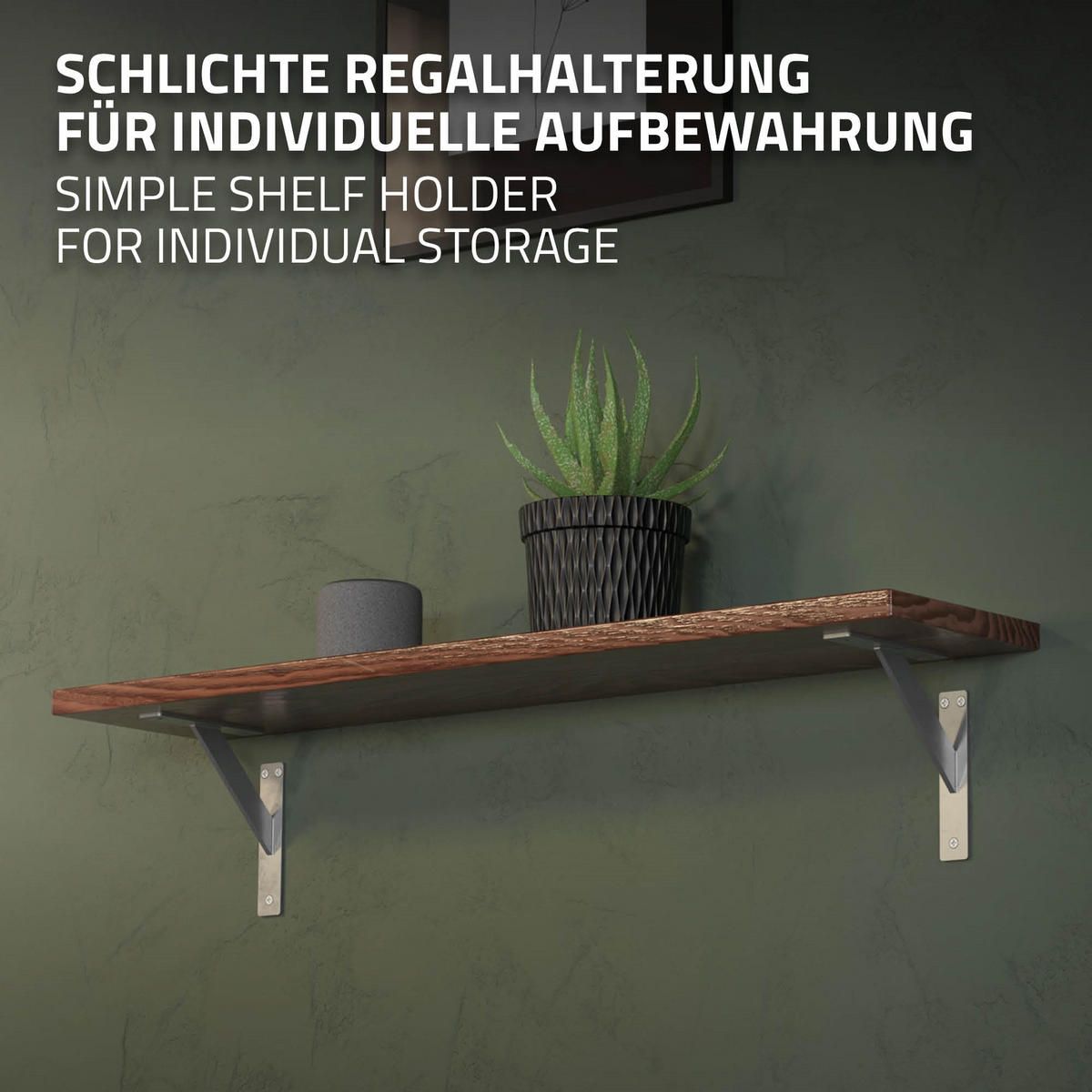 REGALTRÄGER 2er Set - Silberfarben, Metall (18/3/18cm) - ML-DESIGN