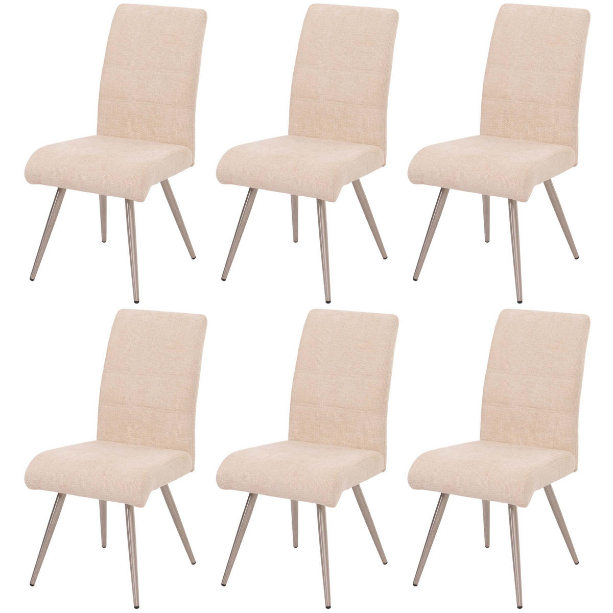 ESSZIMMERSTUHL Cremeweiß 6er-Set - Weiß, Textil (68/97/64cm) - MCW