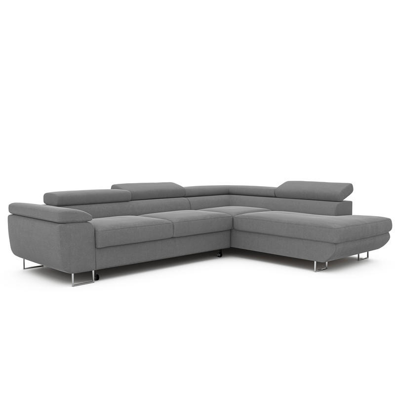 ECKSOFA ANTON mit Schlaffunktion und Bettkasten Dunkelgrau - Dunkelgrau, Holzwerkstoff/Kunststoff (274/203cm) - Idohome
