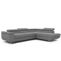ECKSOFA ANTON mit Schlaffunktion und Bettkasten Dunkelgrau - Dunkelgrau, Holzwerkstoff/Kunststoff (274/203cm) - Idohome