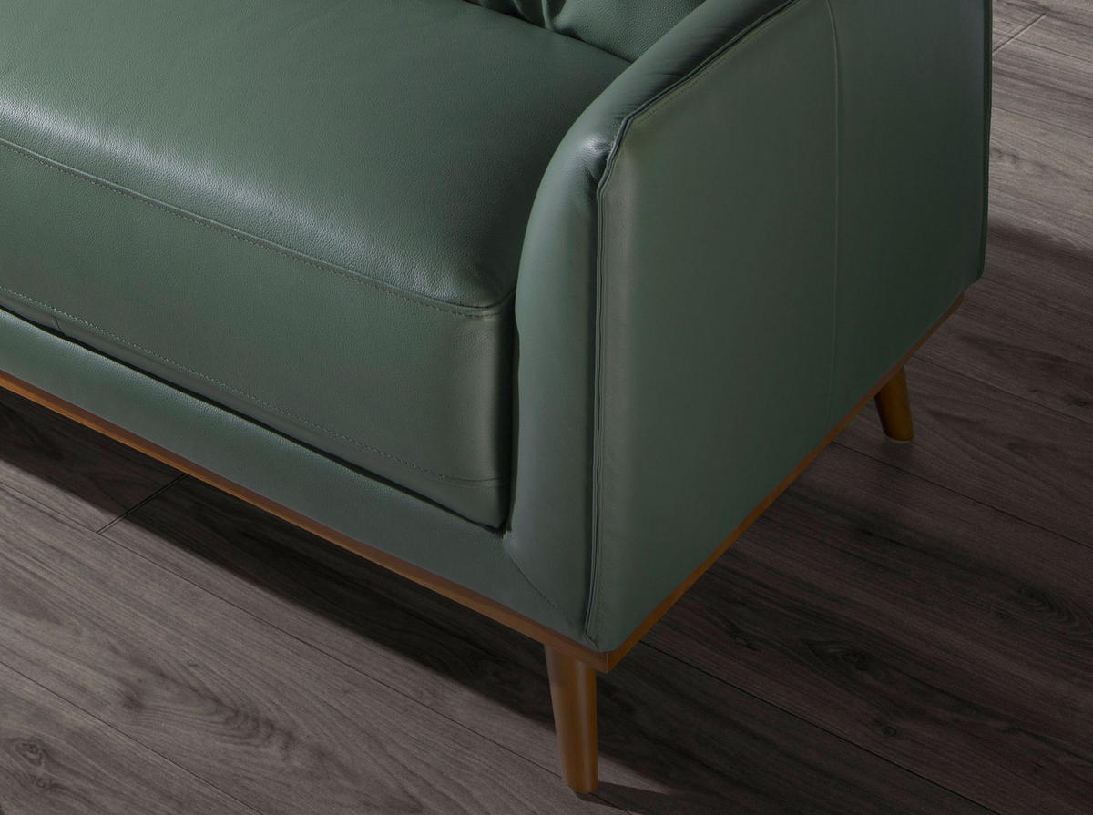 ECKSOFA Linkes Chaiselongue-Sofa aus grünem Leder 295/160/90 cm - Grün/Honig, Leder (295/160cm) - ANGEL CERDA