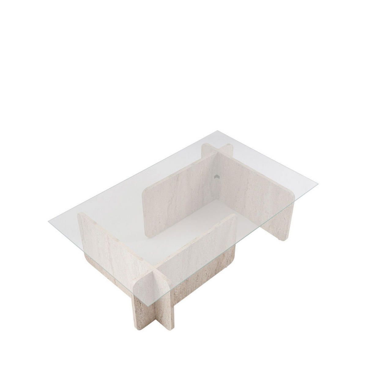 COUCHTISCH - Travertin - Beige - Beige, Stein (105/65/30cm) - Drawer