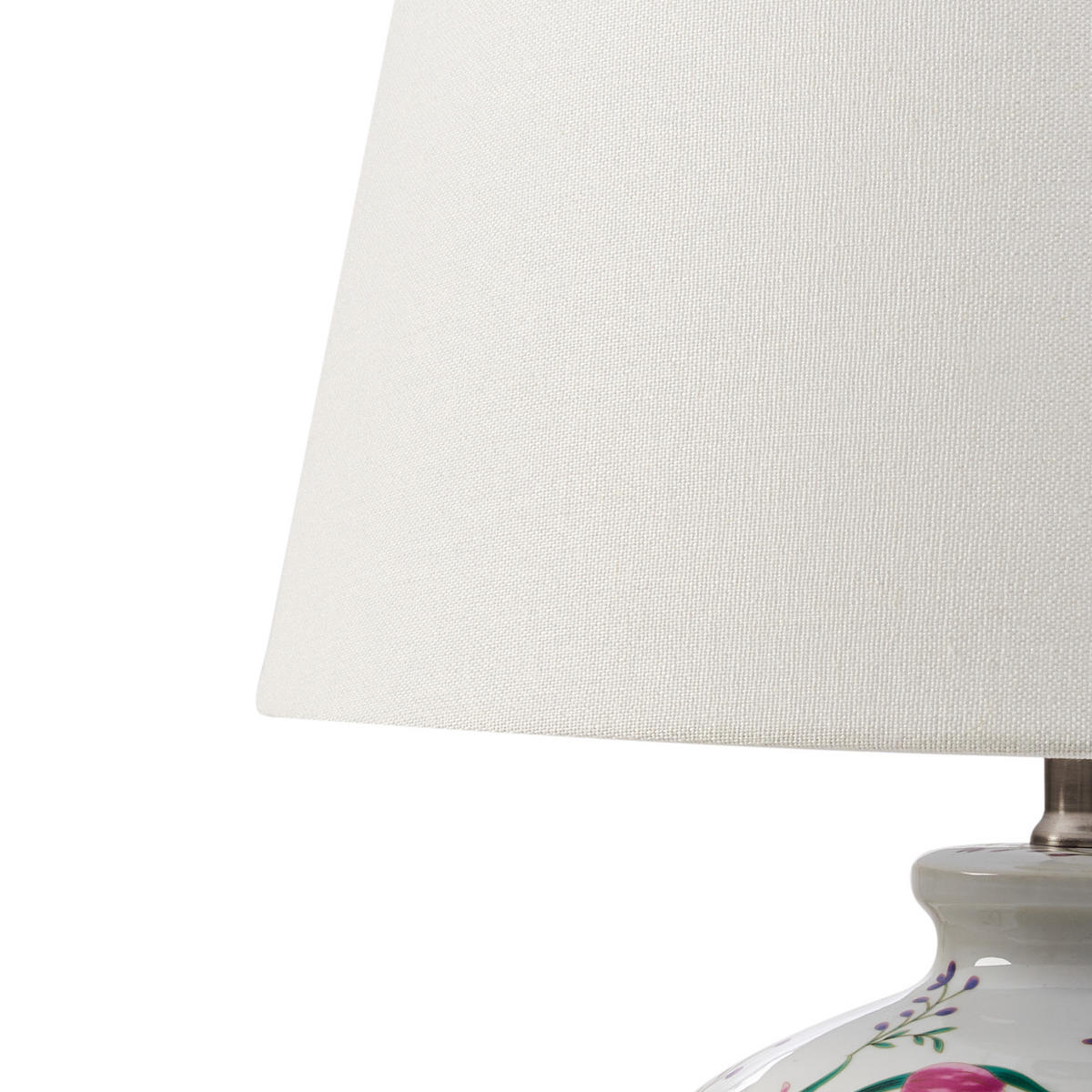 TISCHLAMPE Porzellan Weiß Febros - Pink/Gelb, Keramik (36/36/61cm) - Beliani