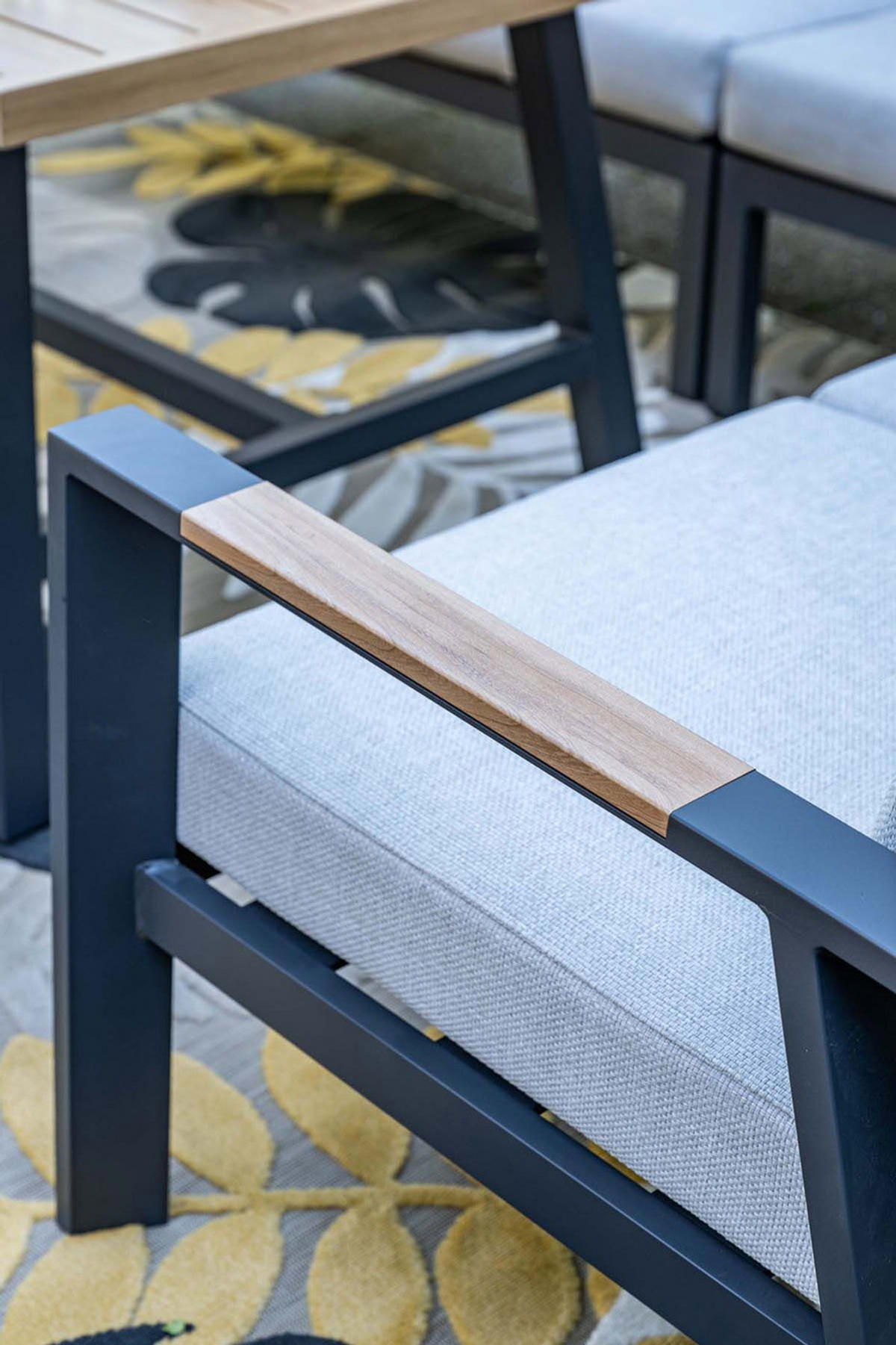 GARTENLOUNGESET Elati 5-teilig, Premium Dining Ecklounge Set, Gartenmöbelset - Anthrazit, Metall - GARDEN IMPRESSIONS