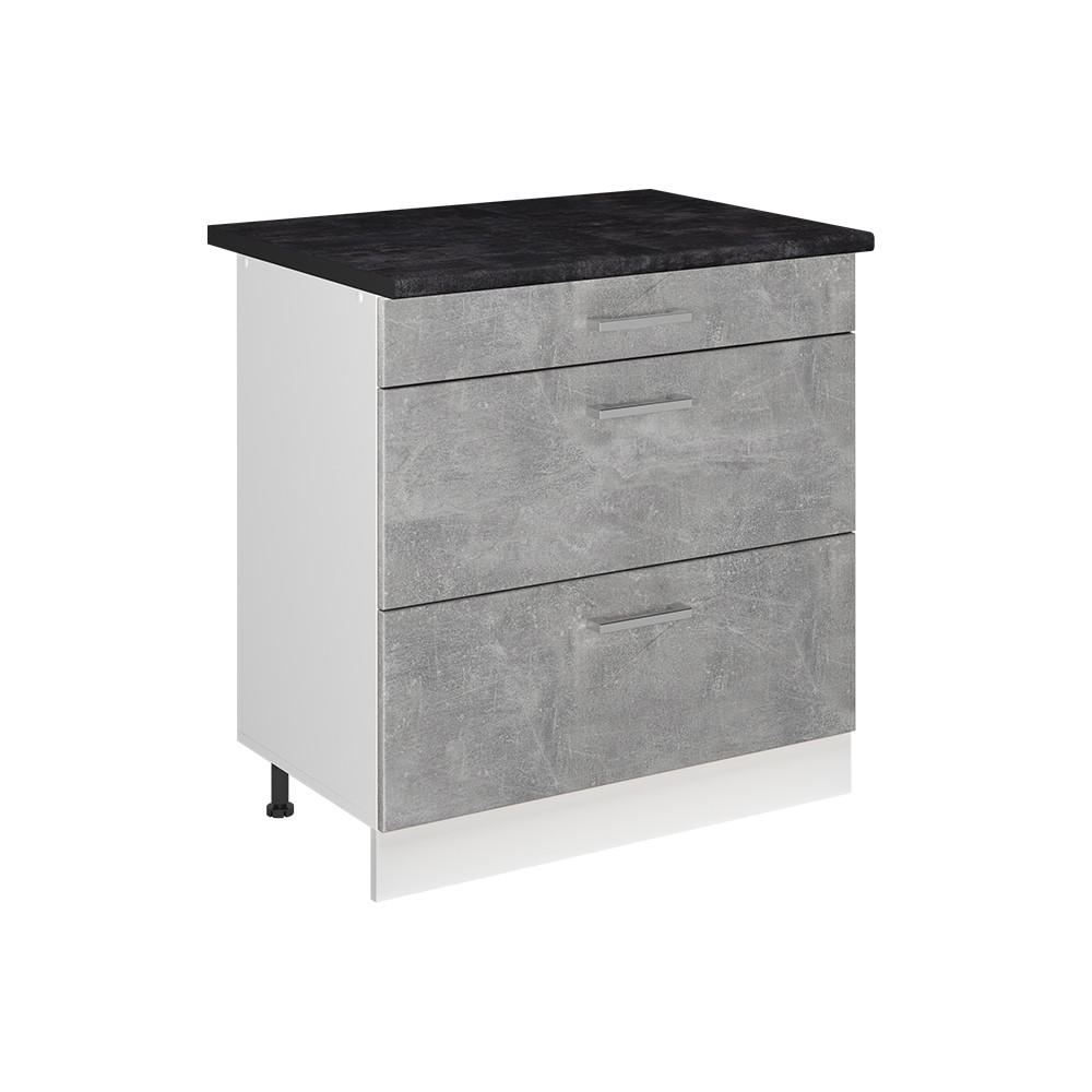 Vicco Küchenunterschrank Grau, Weiß 80x81.6x60 cm