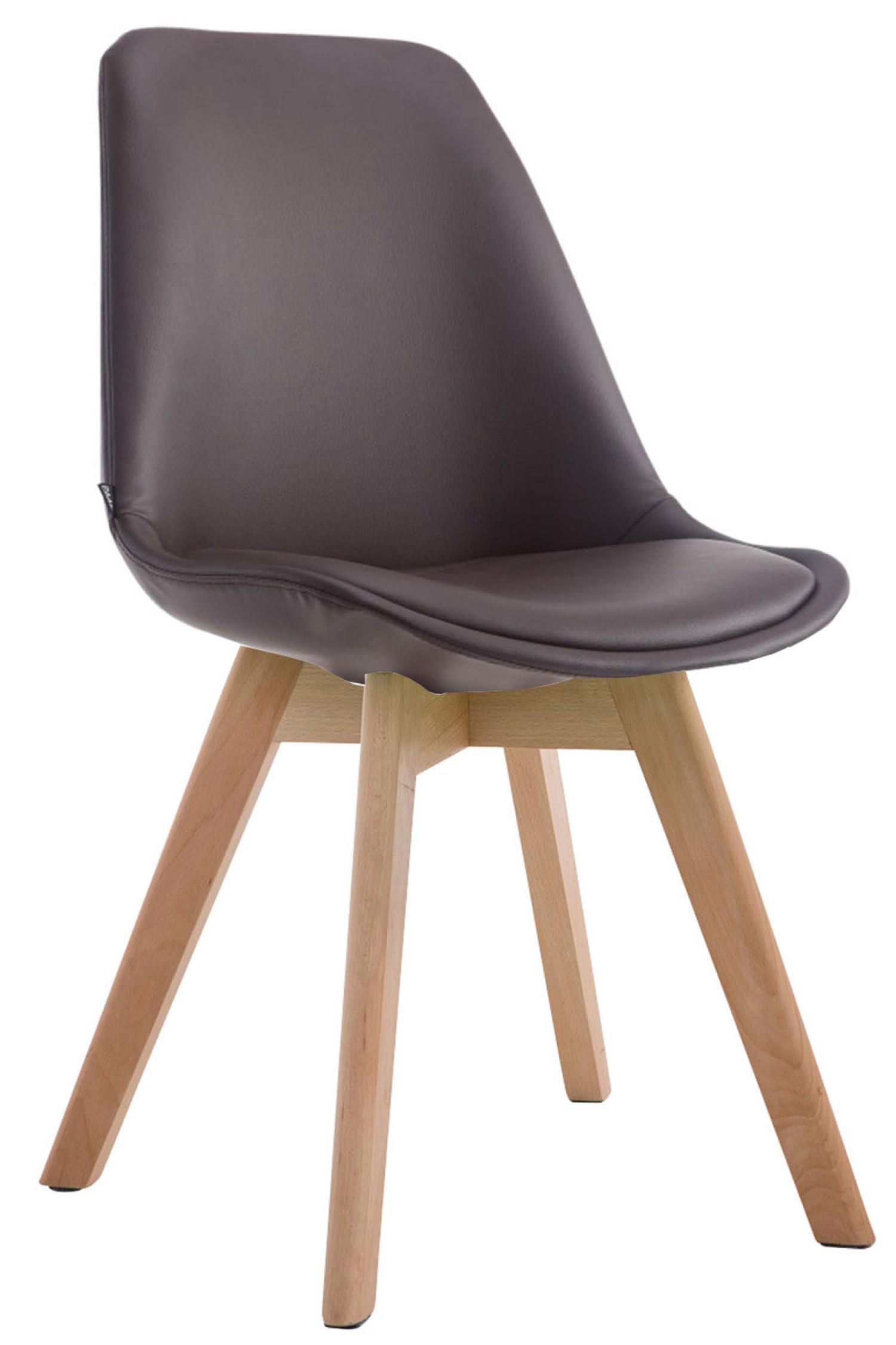 ESSZIMMERSTUHL Manolo, Kunstleder, Natura braun - Braun/Naturfarben, Holz/Textil (48/84/55cm) - TPFLiving