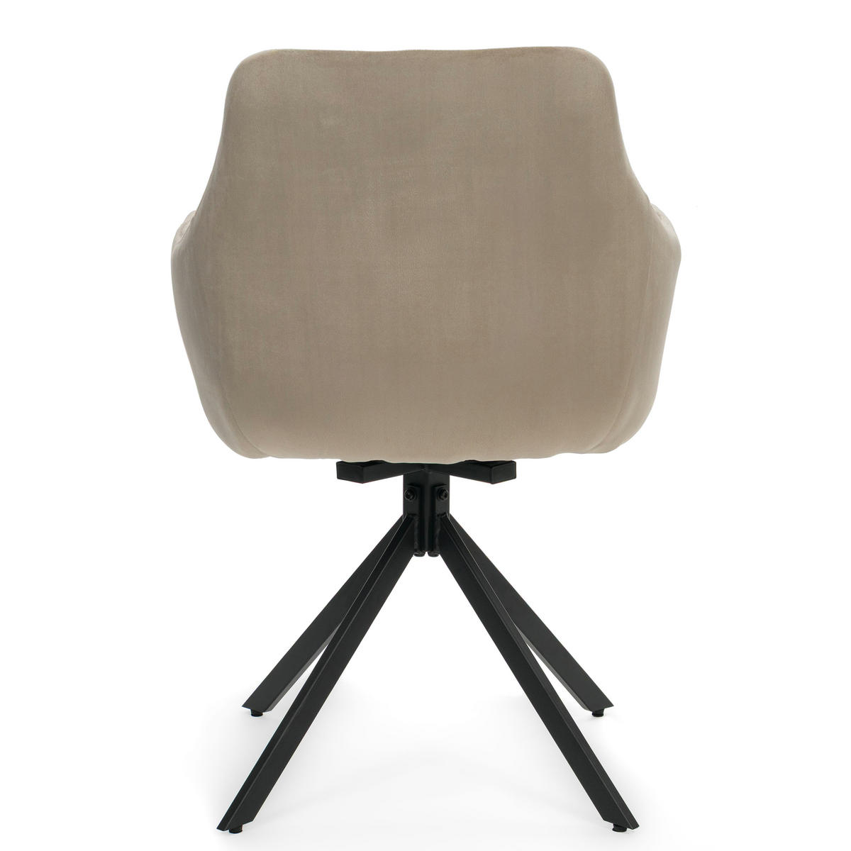 STUHL FANO X drehbar gepolsterter mit Steppung - dunkelbeige - Velour - Hellbraun/Beige, Textil/Metall (58/83/59cm) - NEW HOME