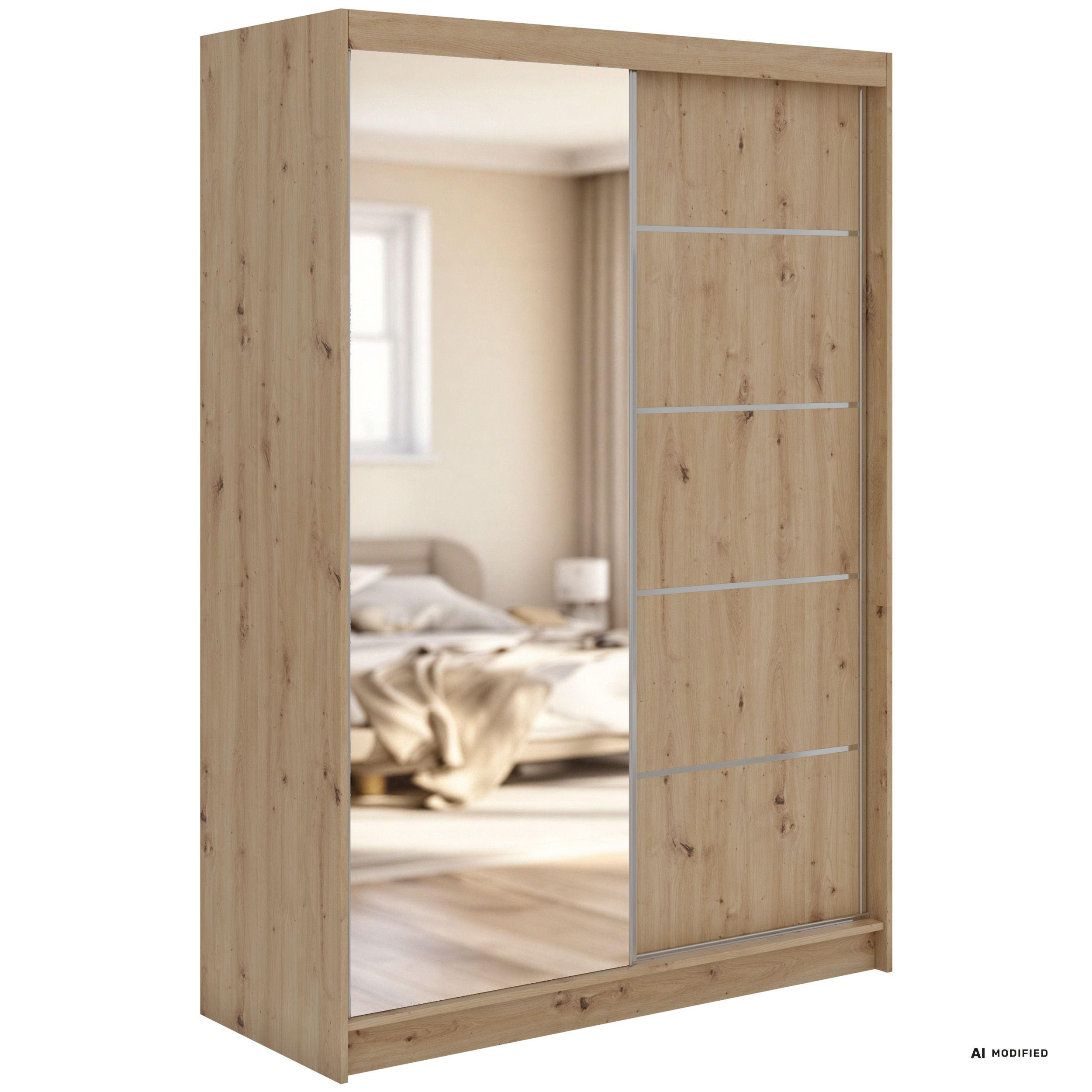 MKS Schwebetürenschrank Eiche Artisan 150x216x61 cm