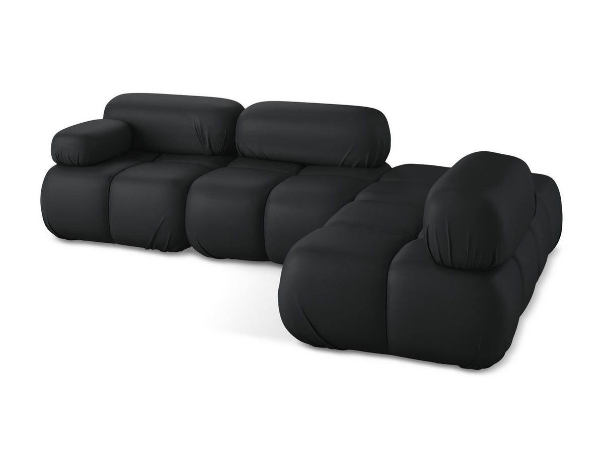 ECKSOFA Rechts Kunstleder Schwarz - Schwarz/Grau, Leder/Kunststoff (285/190cm) - Makamii