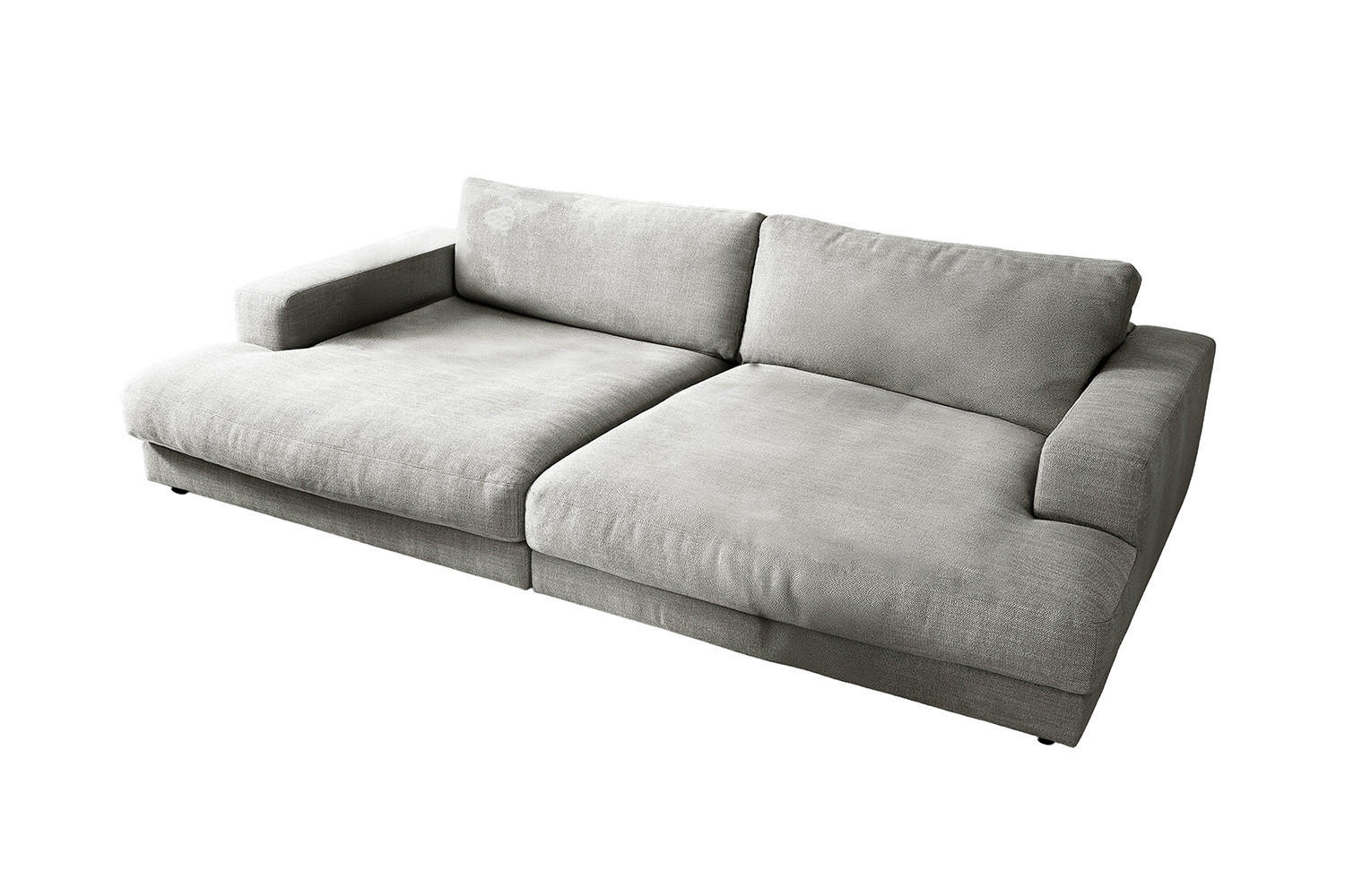 BIG SOFA MADELINE Silber Webstoff - Silberfarben/Schwarz, Kunststoff/Textil (290/85/170cm) - KAWOLA