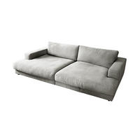 BIG SOFA MADELINE Silber Webstoff - Silberfarben/Schwarz, Kunststoff/Textil (290/85/170cm) - KAWOLA