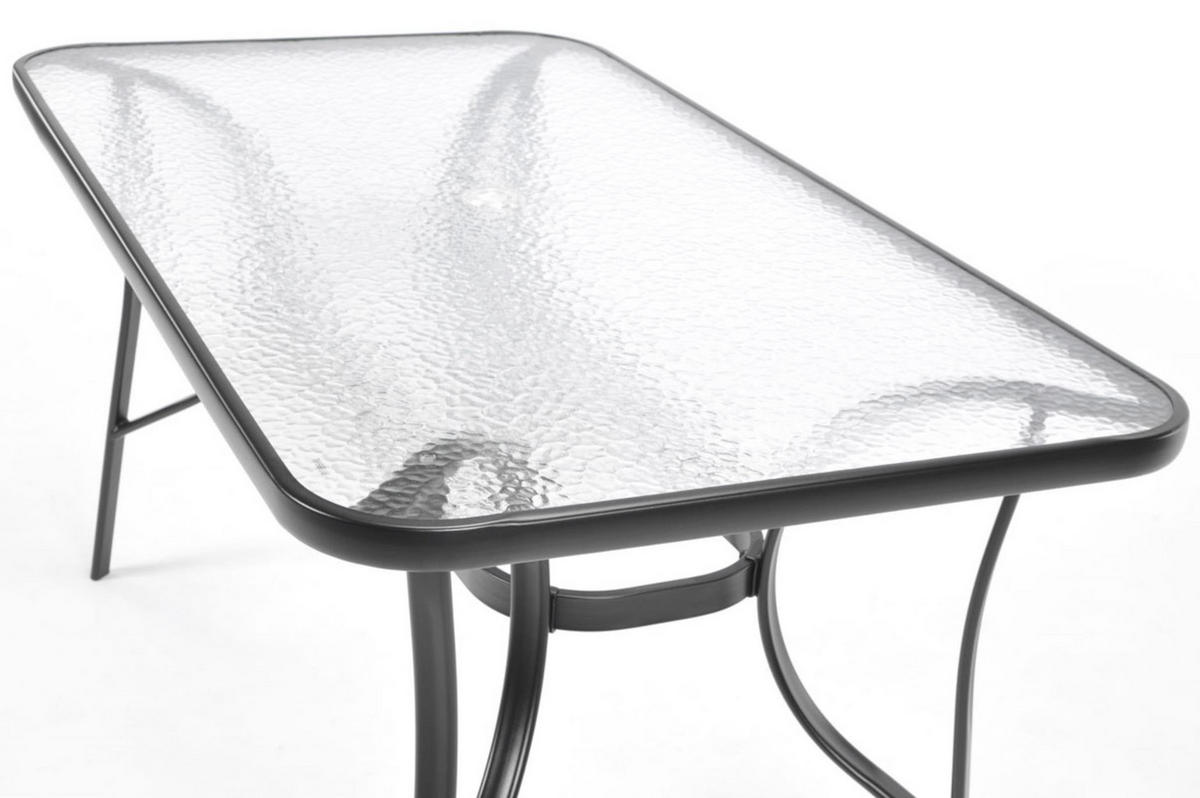GARTENTISCH Porto, mit Schwarz Beine - Schwarz, Glas/Holzwerkstoff (90/150/72cm) - Bettso