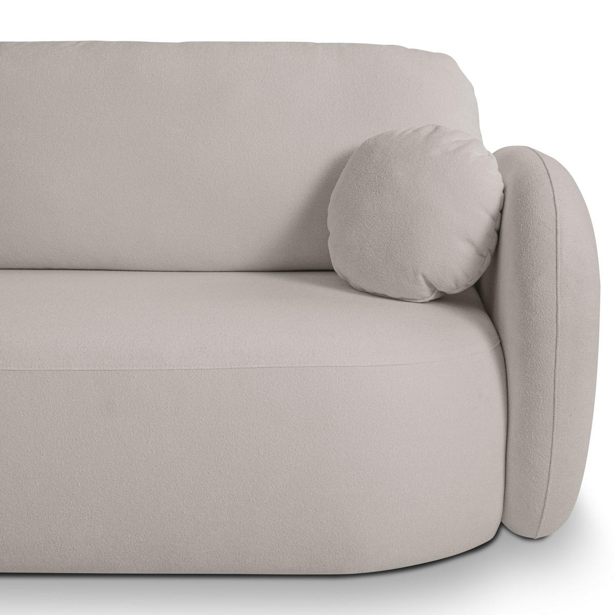 ECKSOFA AMICO L-S Hellgrau Geflochtener Stoff mit Schlaffunktion - Hellgrau, Holz (248/174cm) - MASSENO